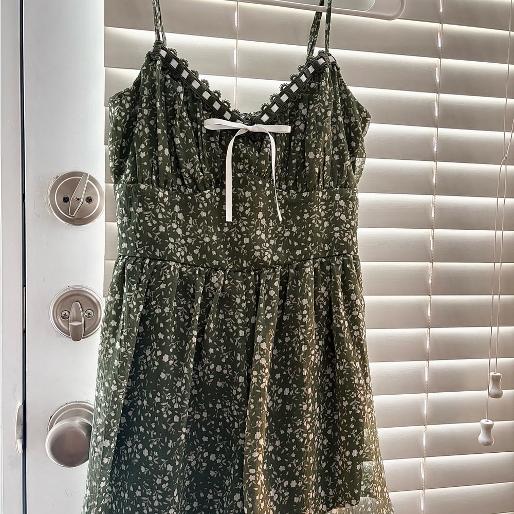 Floral Green Romper